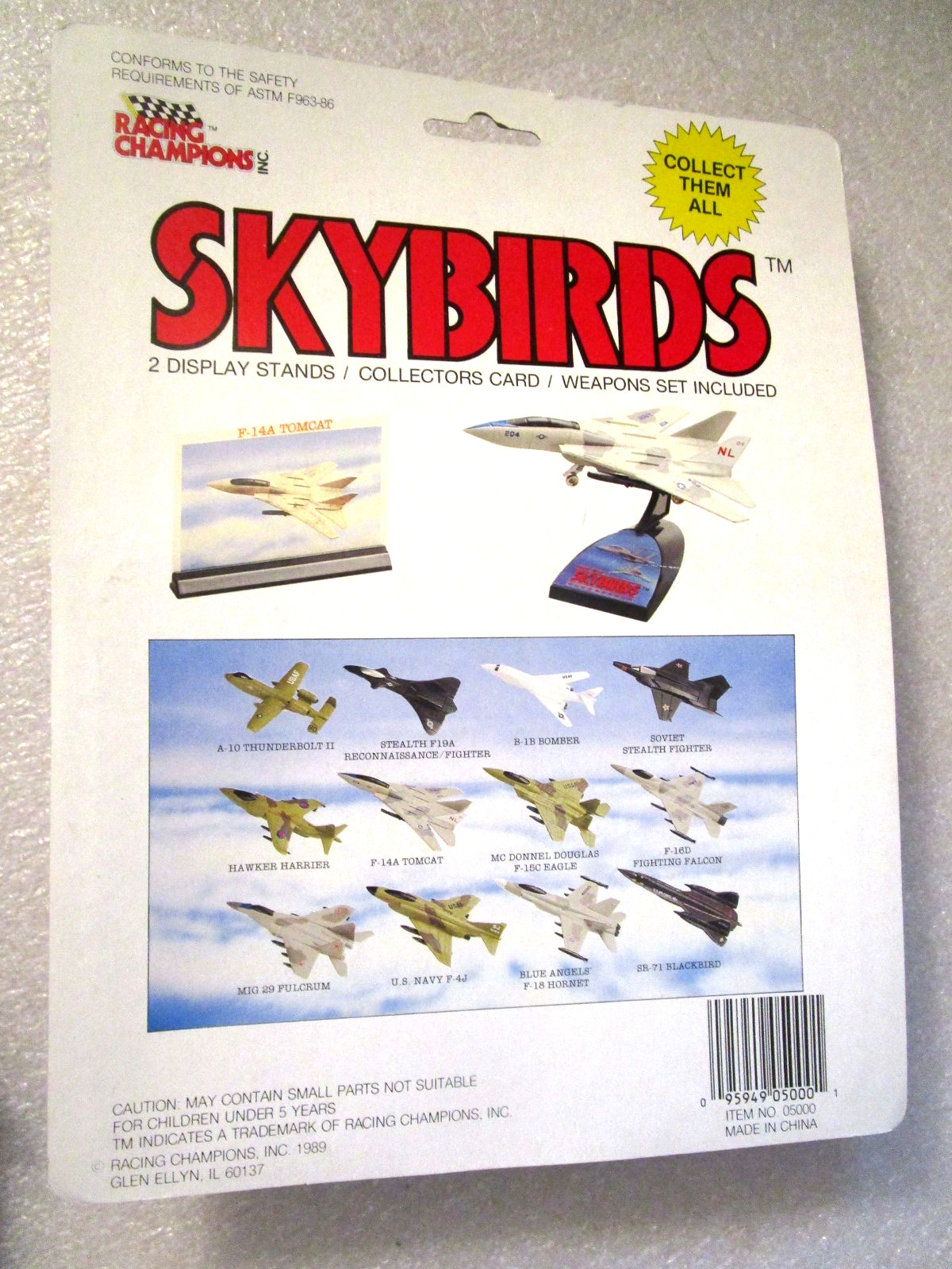 Racing Champions Skybirds Marines Blue Angels F-18 Hornet Fighter Jet Plane 1989