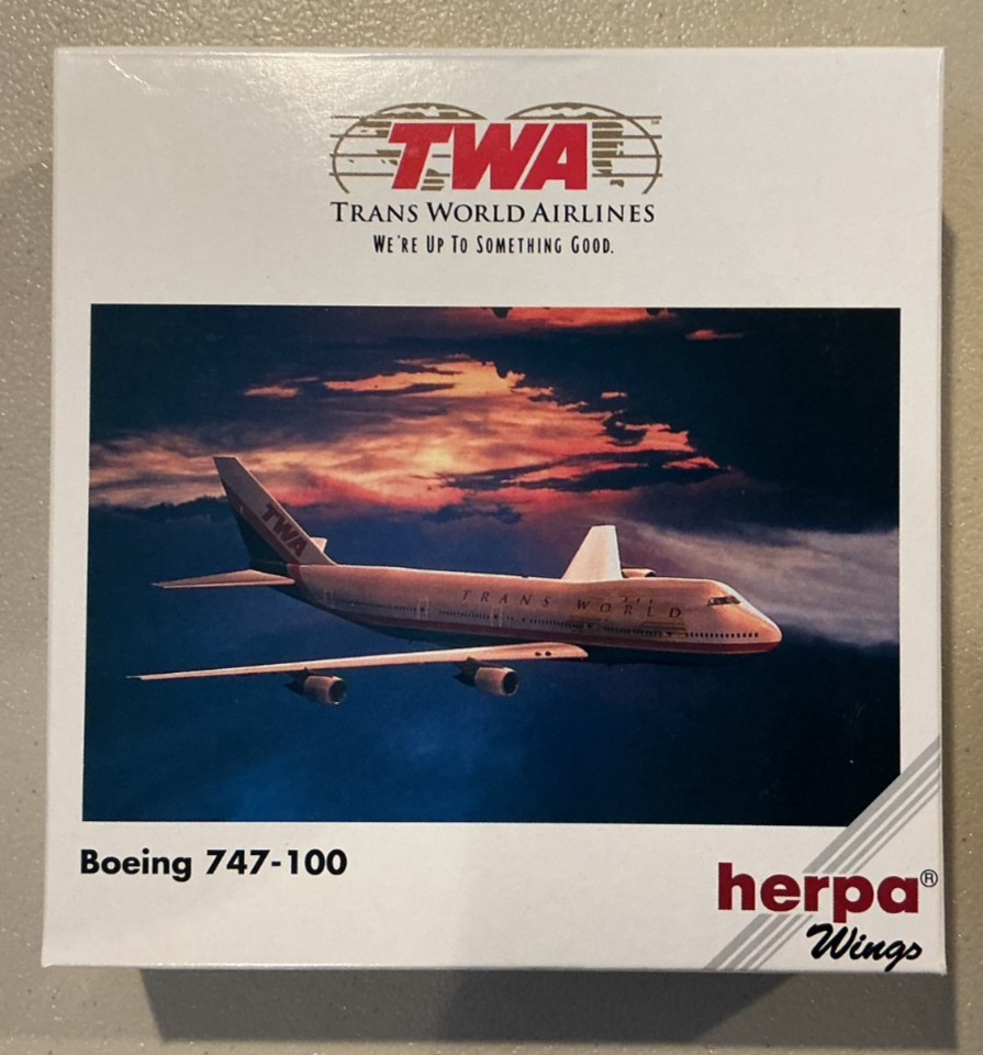 Herpa Wings 1:500 502504 TWA Trans World Airlines Boeing 747-100
