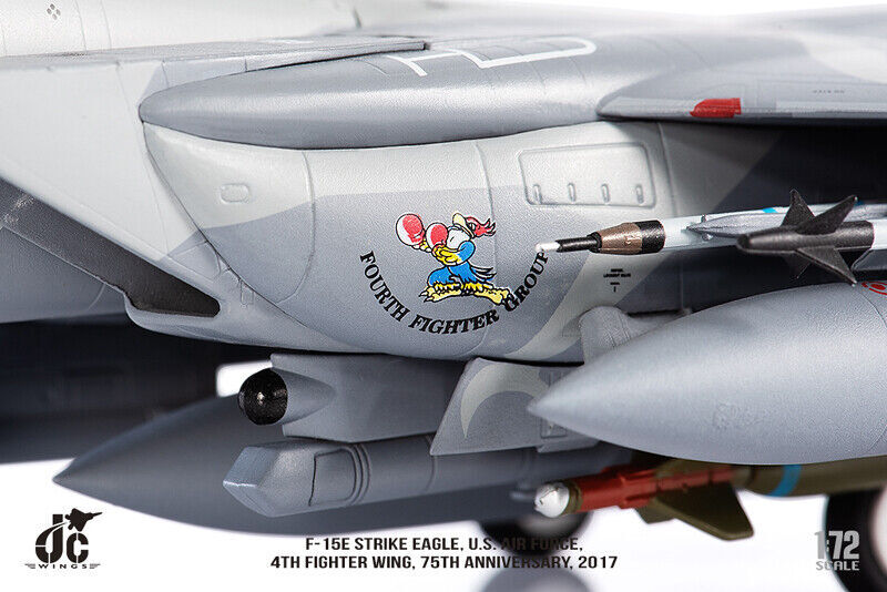 1:72 JC Wings Boeing F-15E Strike Eagle USAF 4th FW Fighter Diecast Plane Model