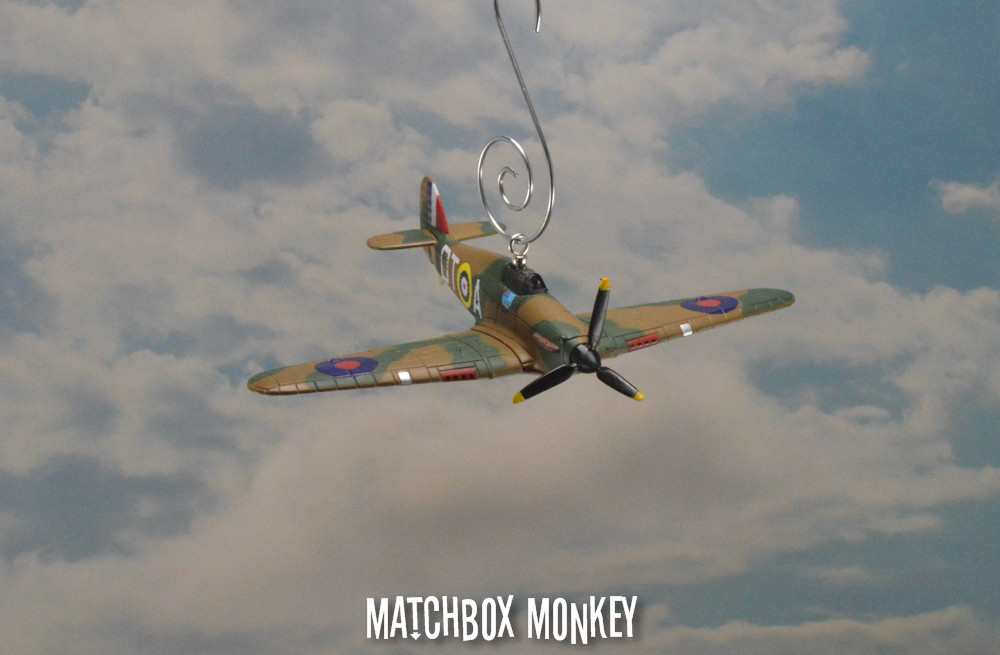 RAF WWII Hawker Hurricane MkIa Christmas Ornament Airplane WGCDR Robert Tuck