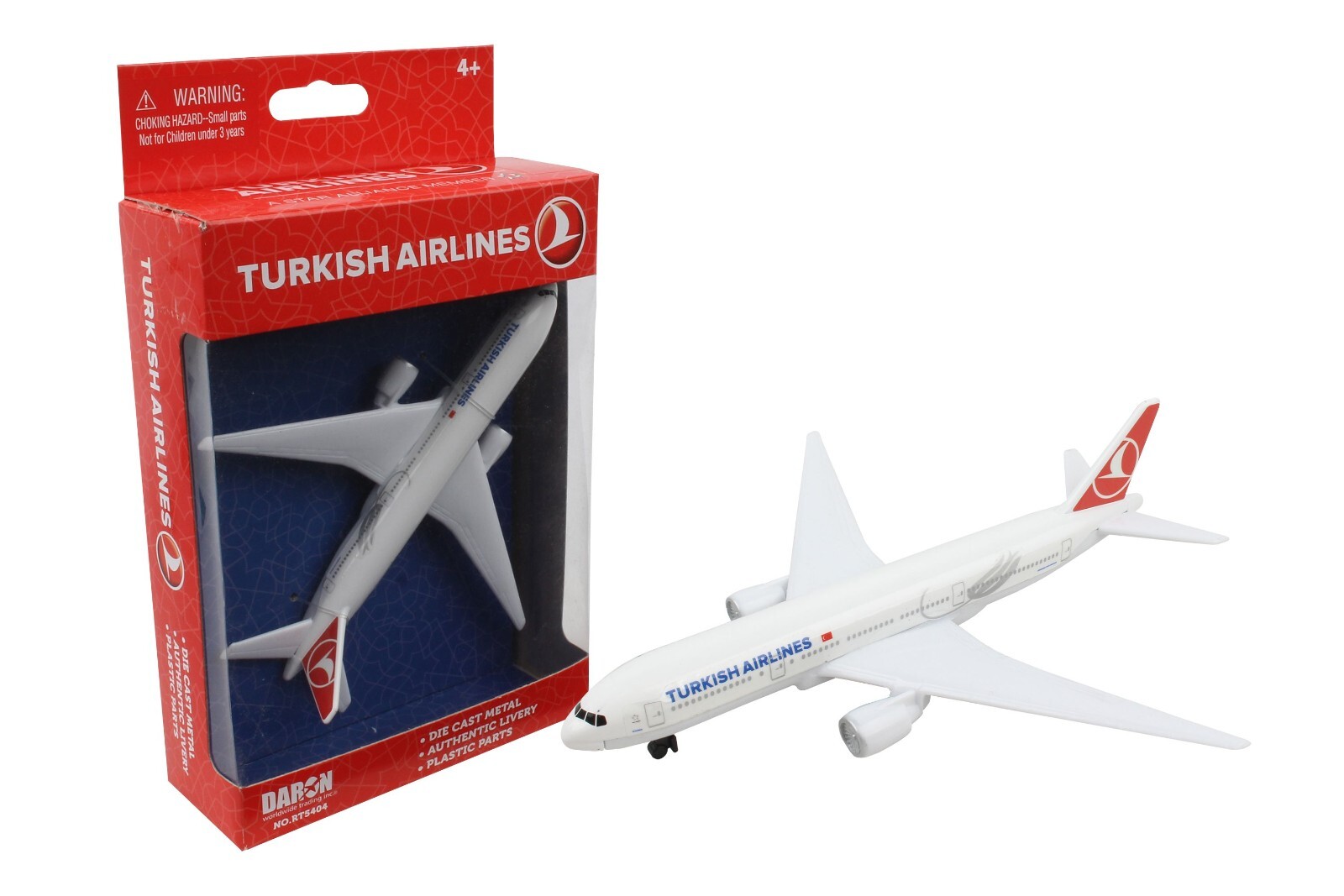 5.75 Inch Boeing 777 Turkish Airlines Diecast Airplane Model APPROX 1/436 Scale
