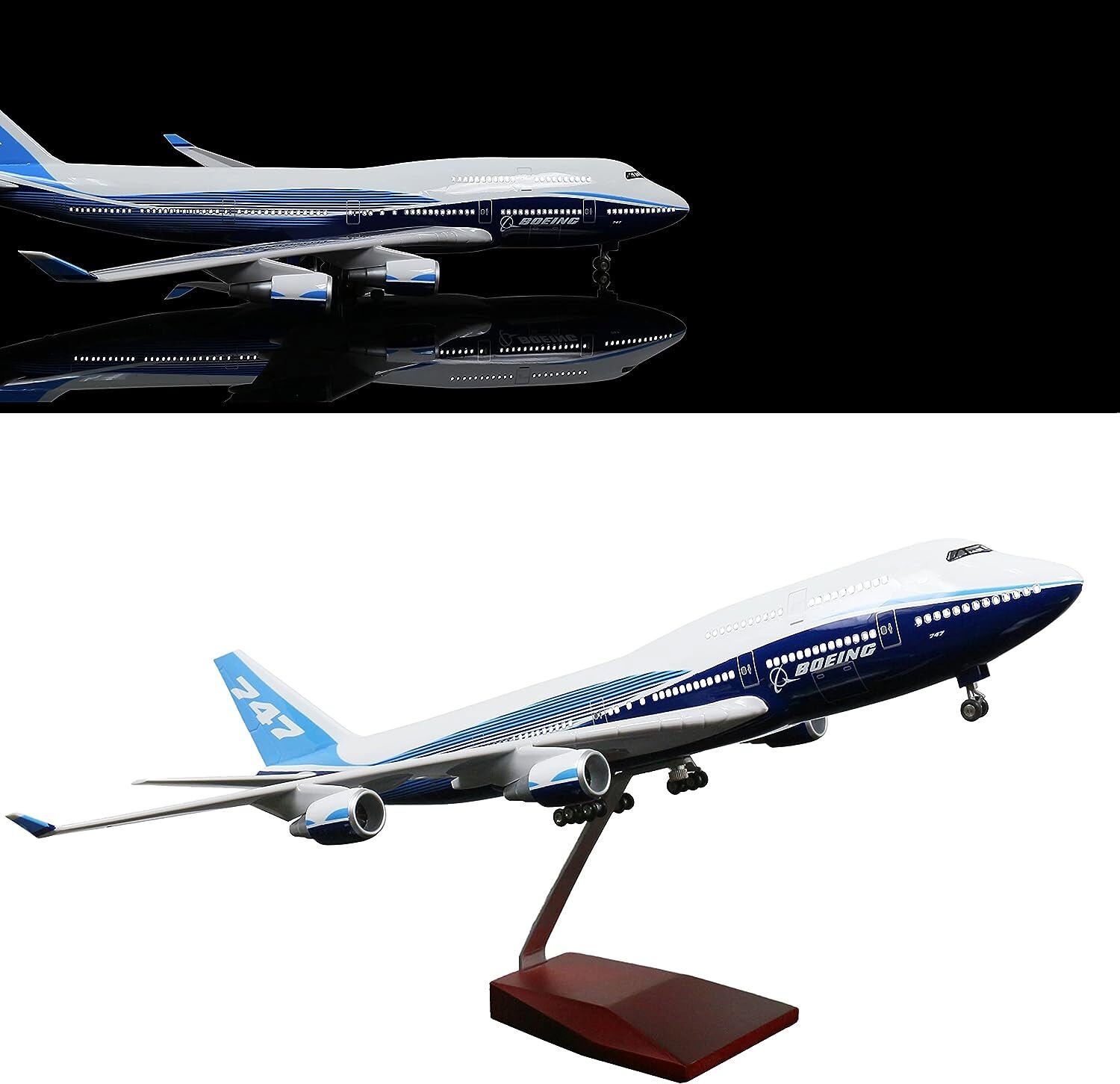 47CM Aircraft 1/150 Scale Air Boeing B747 Plane Airline Model with Light & Wheel