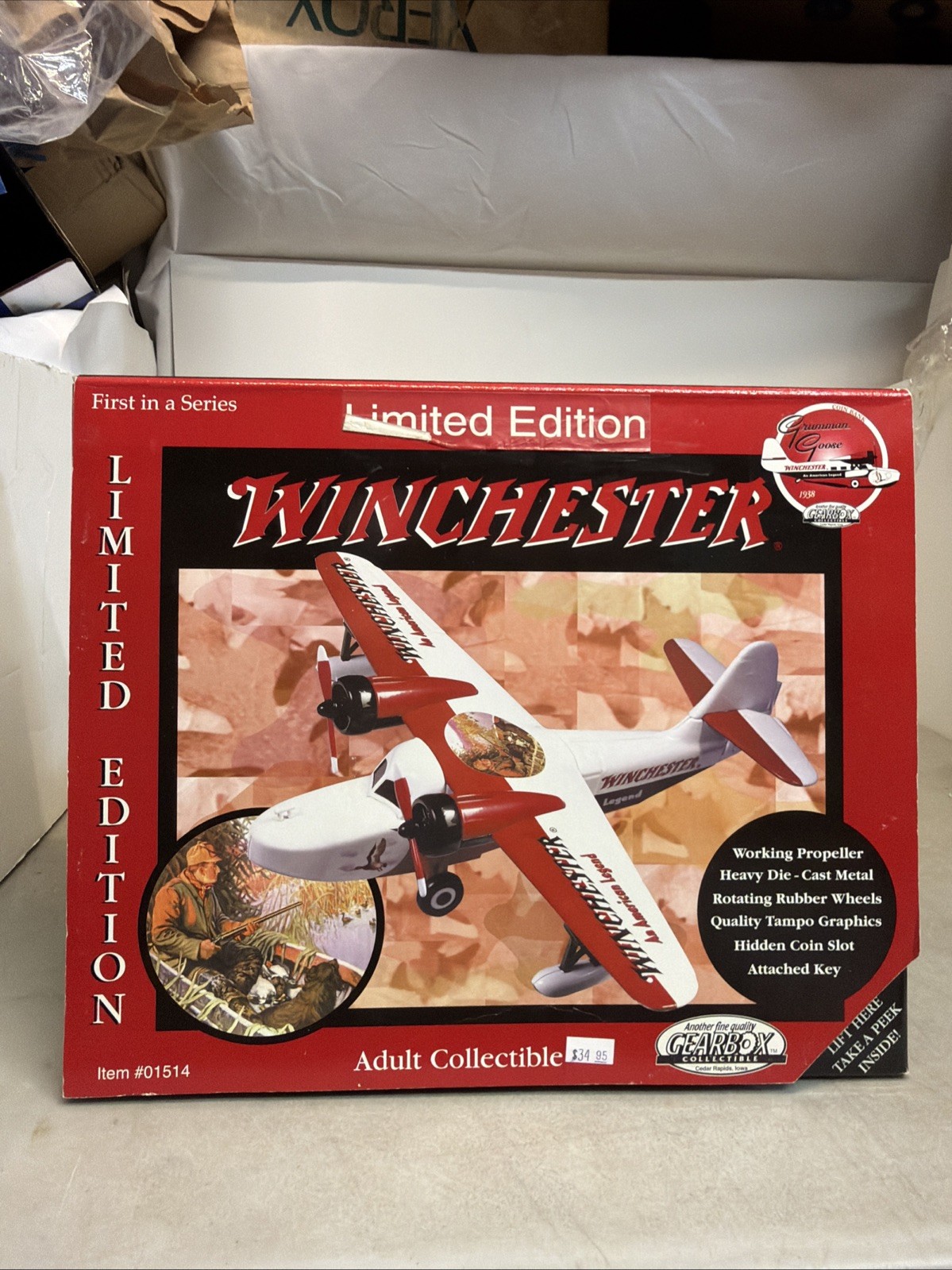 GEARBOX LIMITED EDITION WINCHESTER GRUMMAN GOOSE REPLICA COIN BANK AIRPLANE NIB