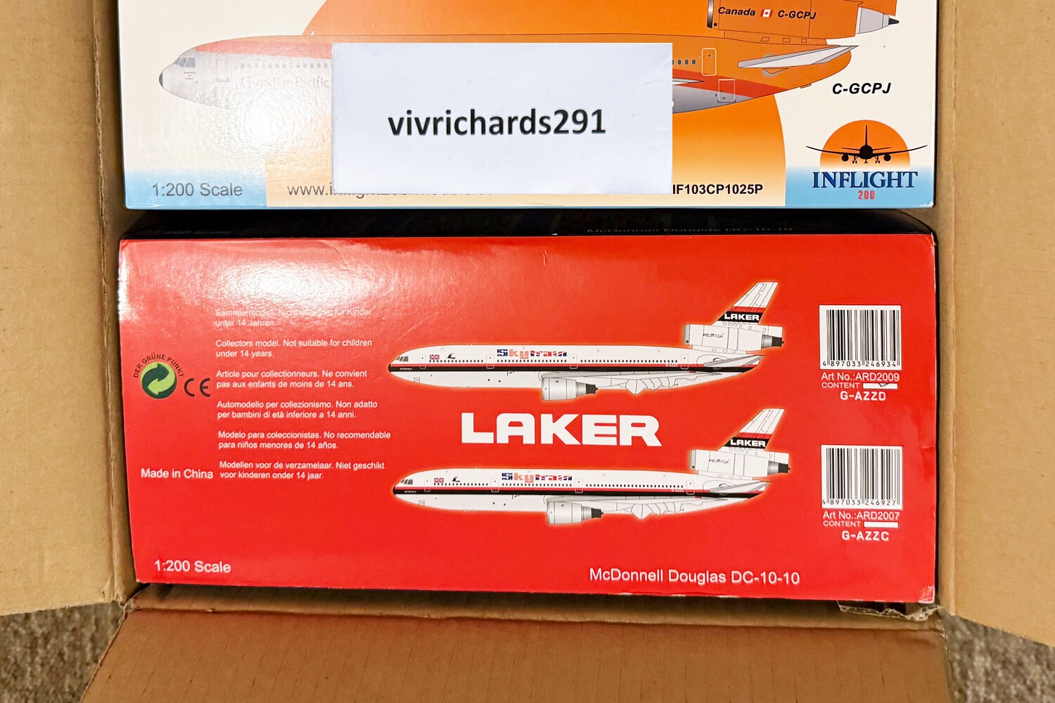 ARD 200 Laker Airways DC-10-10 G-AZZD 1:200 RARE