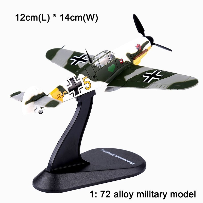 1:72 Scale Alloy Diecast Military Model Messerschmitt Bf-109 Fighter Aircraft