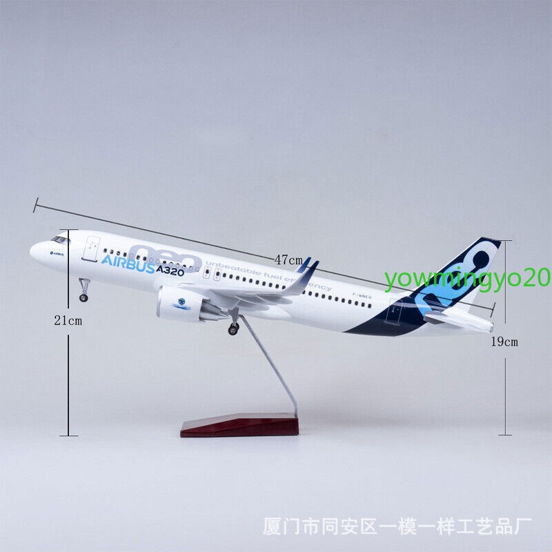 New 1/80 Airbus A320neo passengerPlane Model 47cm Airplane Aircraft Display Gift