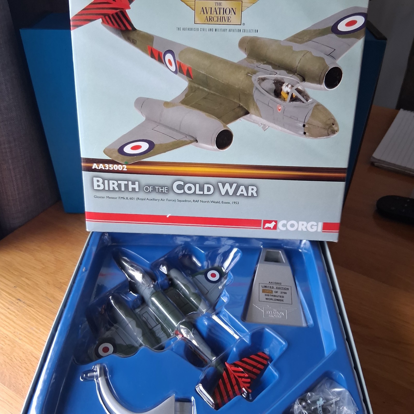 Corgi 1/72 AA35002 Gloster Meteor F.MK.8 601 SQN RAF North Weald 1953 Ref OK4