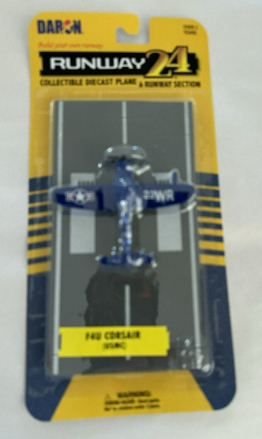 Daron Runway24 Diecast Metal Toy with Runway – F4U Corsair USMC airplane