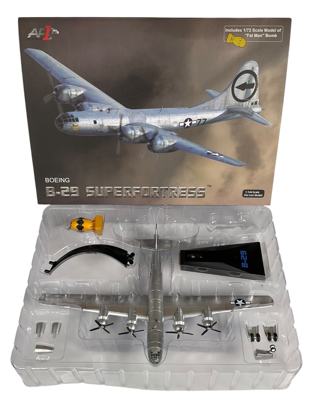 AF1 BOCKSCAR BOEING B-29 SUPERFORTRESS INCLUDE FAT MAN NUCLEAR BOMB 1/144 #