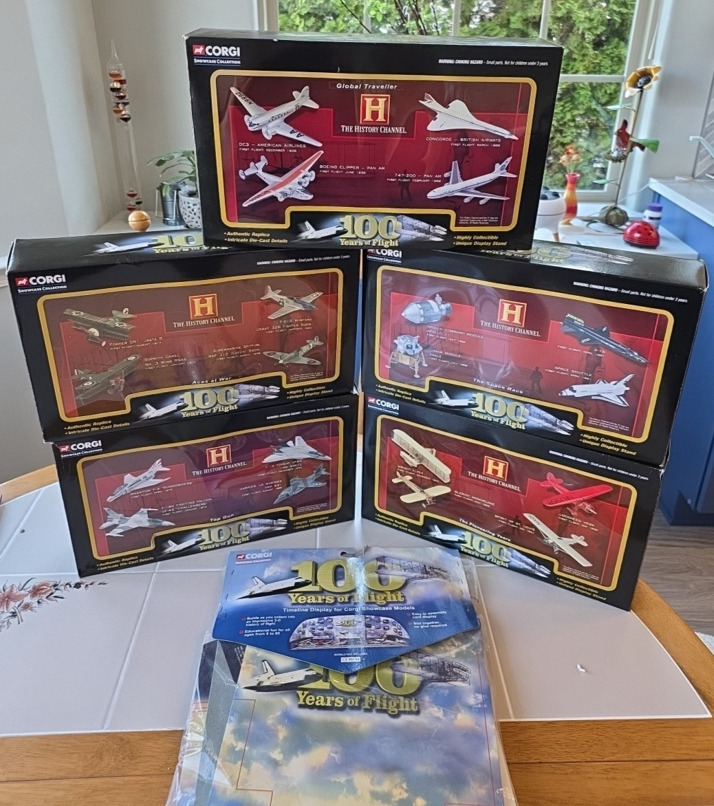 Corgi 100 Years of Flight COMPLETE Collection — 20 Die-Cast Models, 5 Boxed Sets