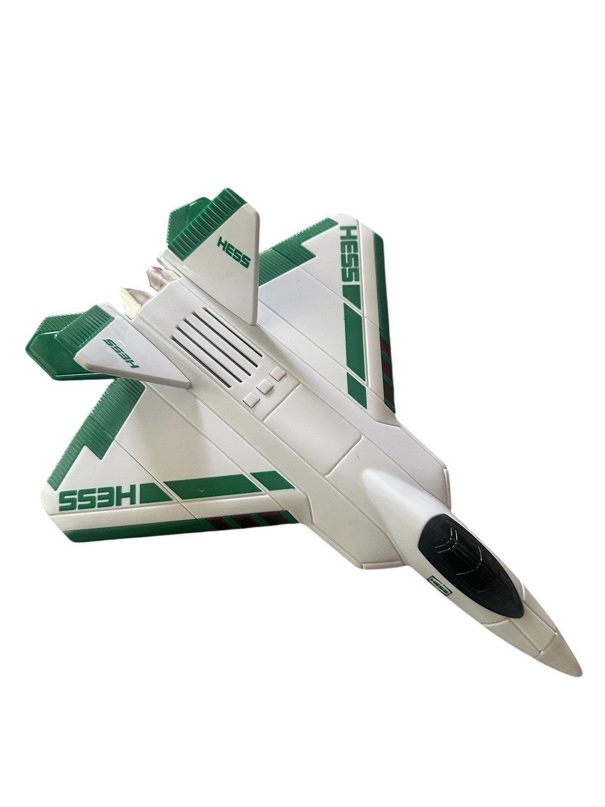 Hess 2010 Military Airplane Toy Jet White Green Black Plastic Collectible