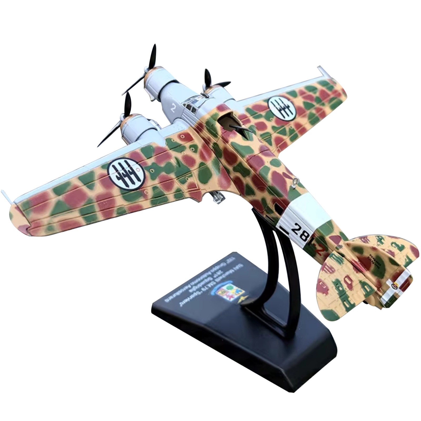 WWII Italy SM.79 Sparviero Bomber 1:144 Scale Diecast Alloy Model 11cm Long