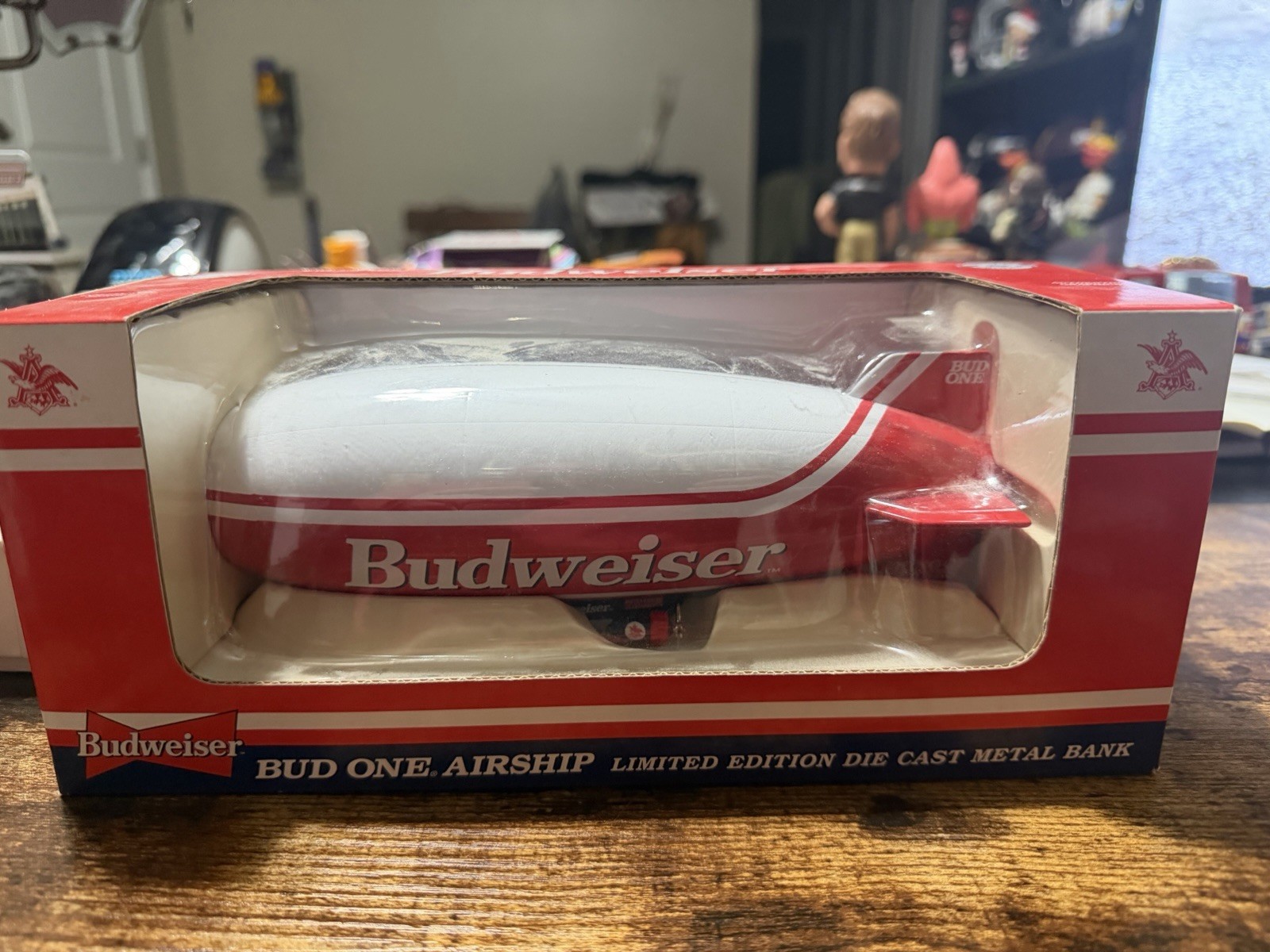 Die Cast Liberty Classics BUDWEISER BUD ONE AIR SHIP Blimp Red & White Bank NEW