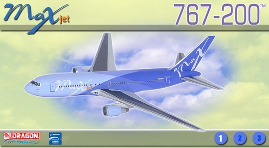 Dragon #55974 1/400 Maxjet Airways B767-200ER ~ N250MY