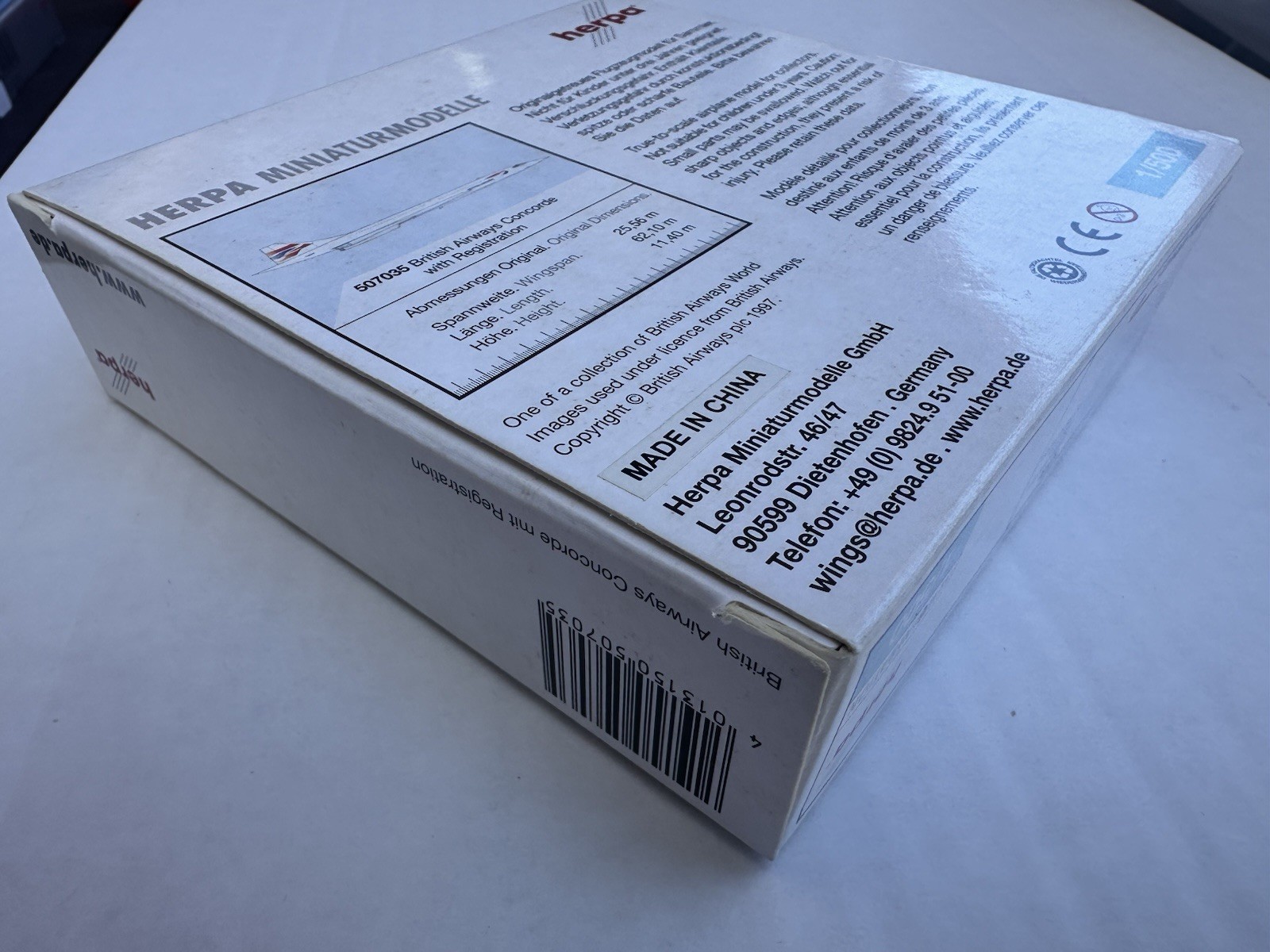 Herpa British Airways Concorde 507035 ~ 1/500 Scale