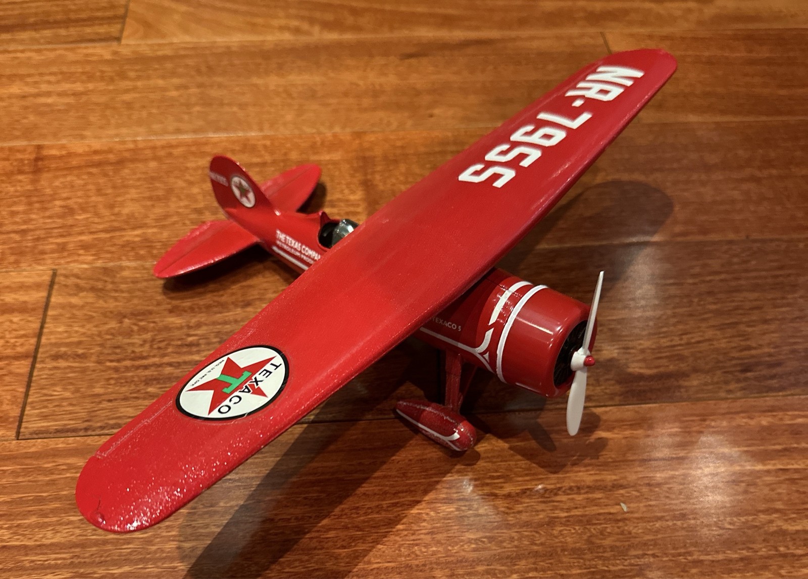 Texaco Texaco 5 NR7955 Die-cast Airplane Model Vintage Gas & Oil Red White