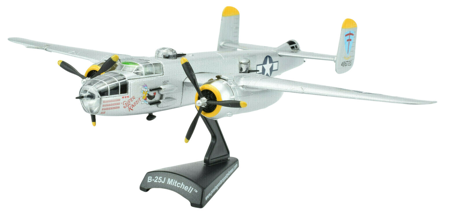 Daron Postage Stamp B-25J Mitchell “Super Rabbit” 1:100 Die-Cast Plane PS5403-15