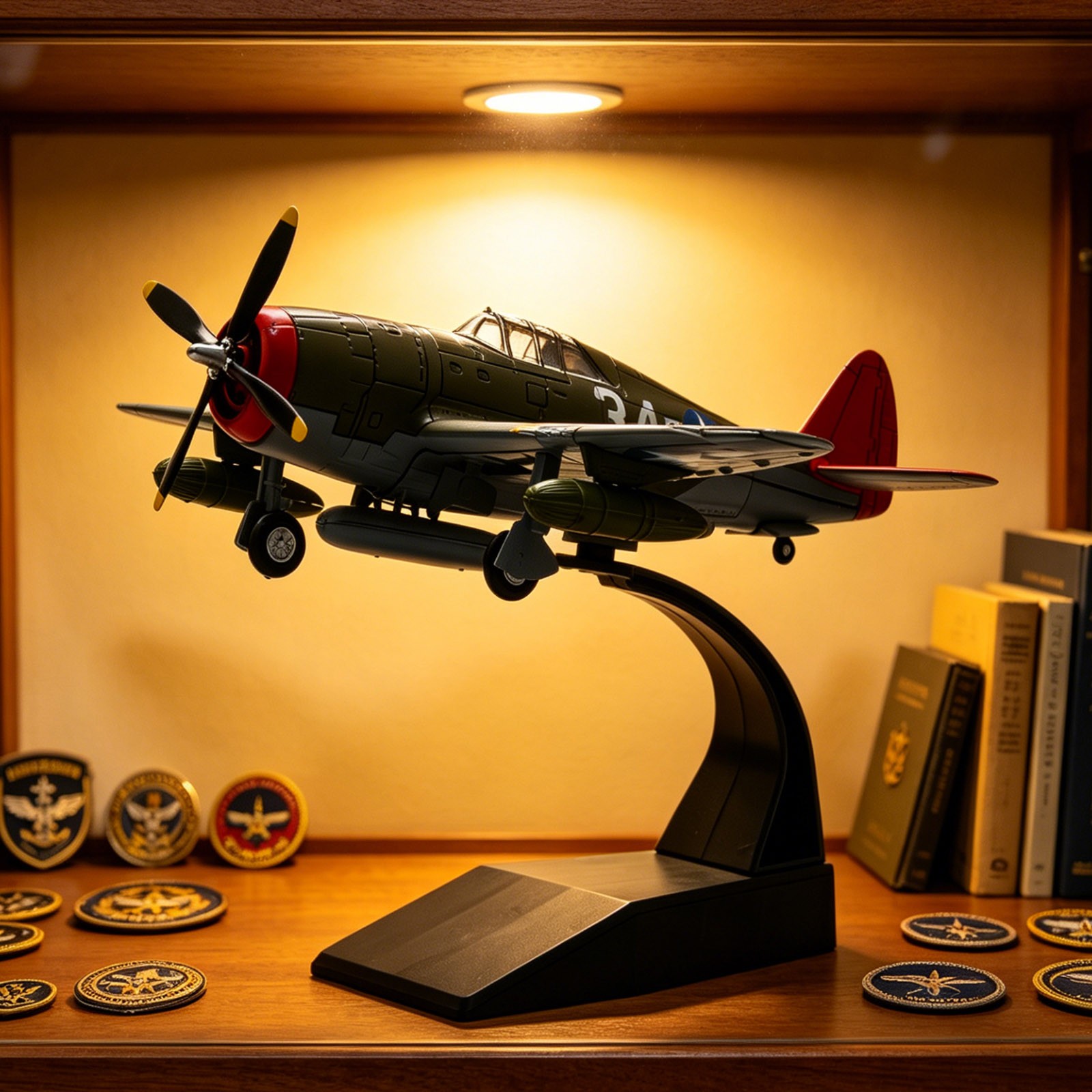 Diecast USAAF P-47D Thunderbolt Fighter 1/72 With Printed 34 Insignia Stand