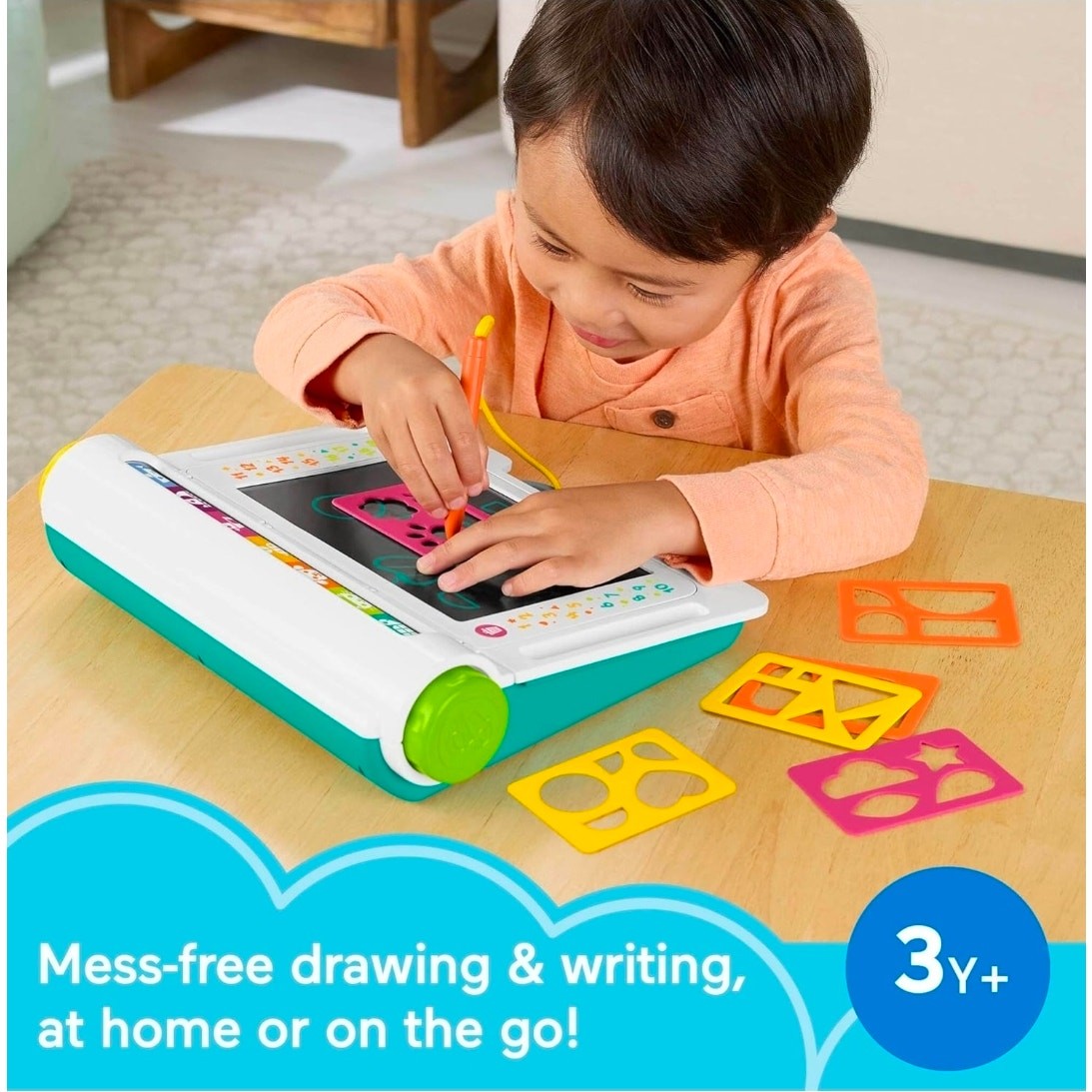 Fisher-Price Learn & Doodle Desk Mess-Free Writing & Drawing Tablet, Ages 3+