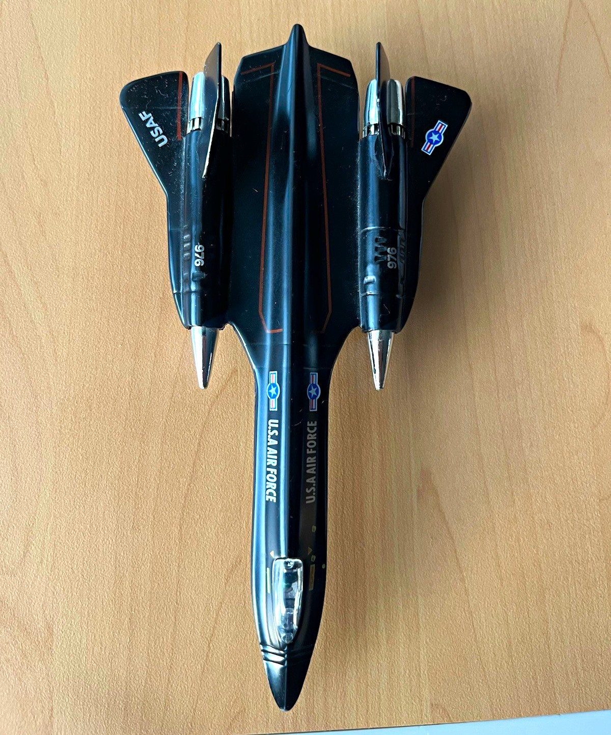Lockheed SR-71 Blackbird Die Cast Jet Plane Toy Pull Metal Diecast 8″ Model Read