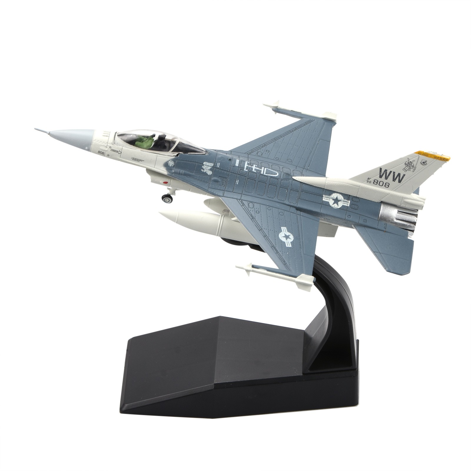 1:100 Scale F-16C Falcon Fighter Jet Model For US Air Force Alloy Gift 15cm
