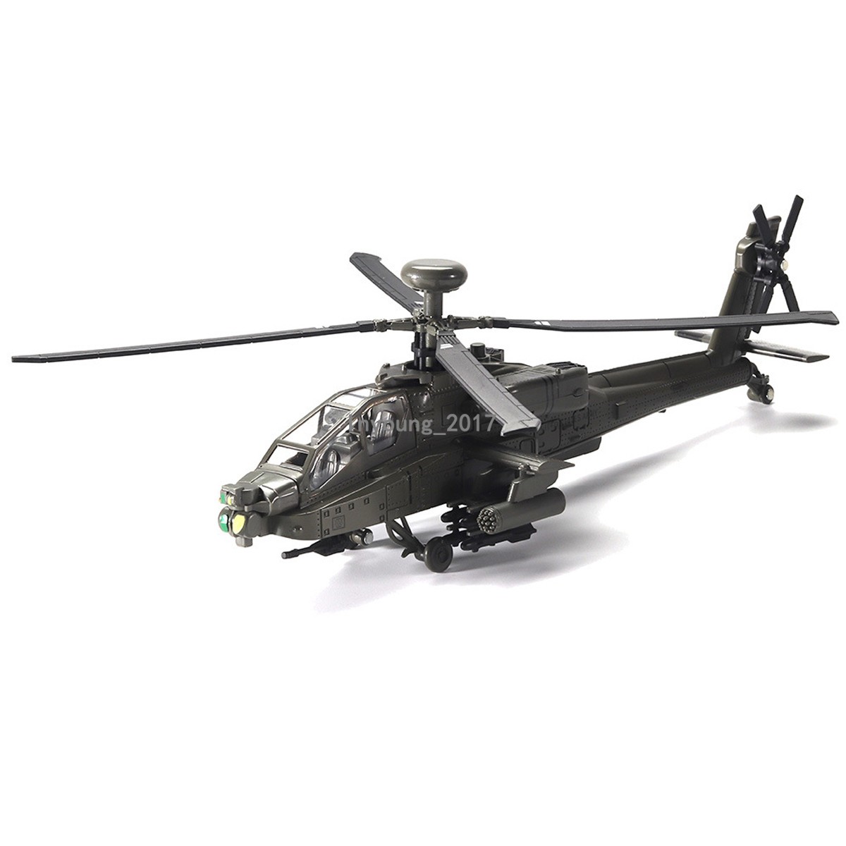Boeing AH-64 Apache Military Helicopter Model Metal Diecast Army Airplane Model