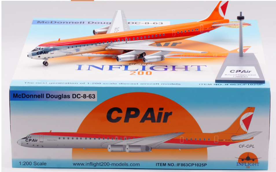 1:200 InFlight CP Air DC-8-63PF CF-CPL ​Airplane Diecast Aircraft Model