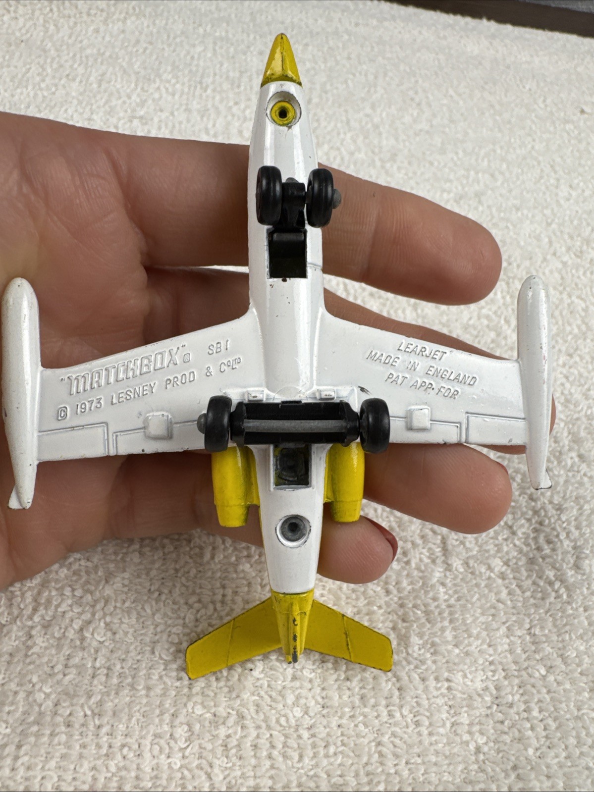 Vtg. 1973 Lesney Matchbox Learjet D-ILDE Jet Diecast Toy Plane Made In England