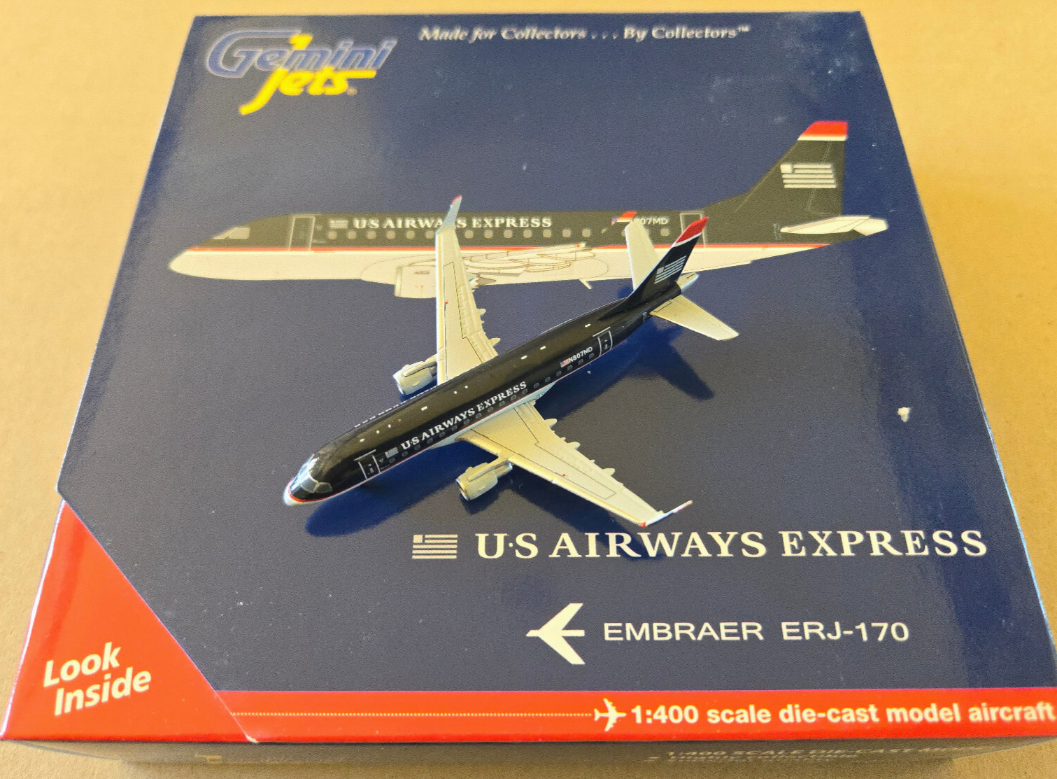 1:400 Embraer ERJ-170 / E-170 US Airways Express N807MD Gemini Jets