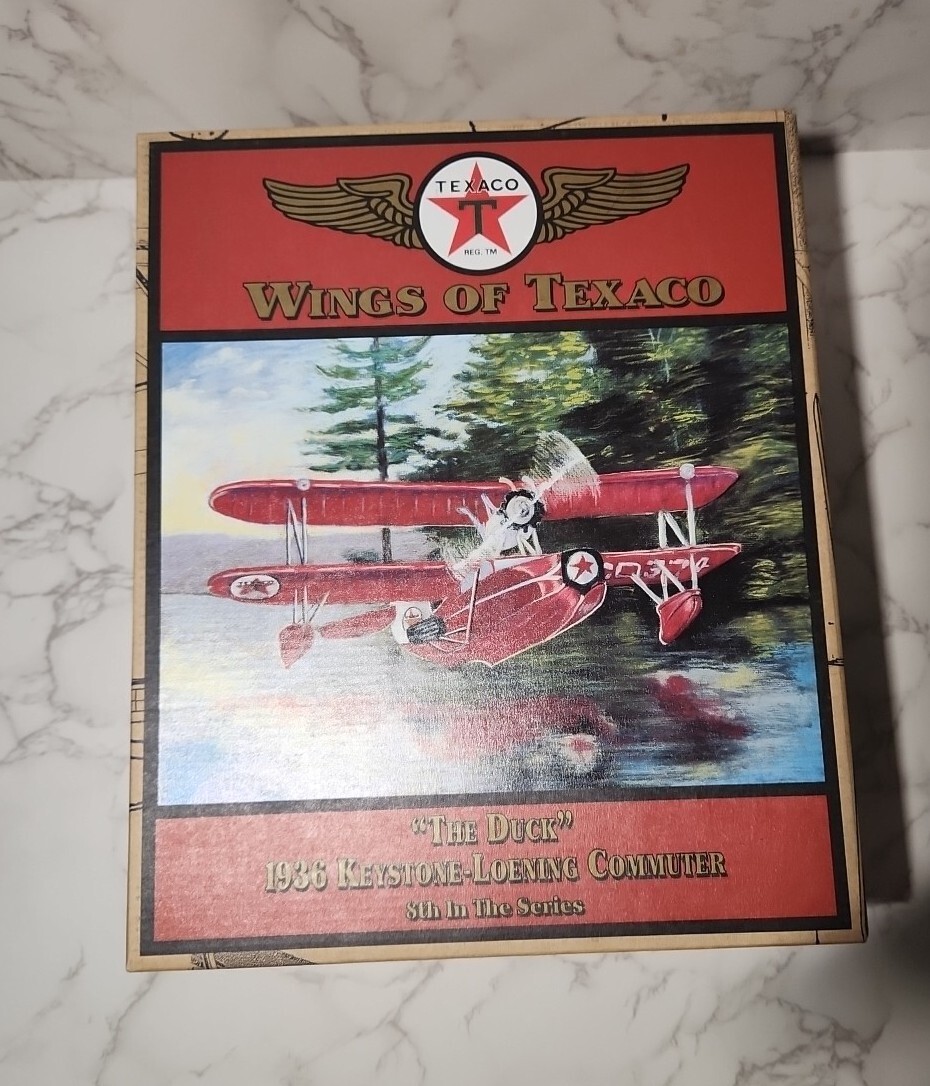 1936 Duck Texaco 1:32 Diecast Keystone Loening Commuter Airplane Bank open box