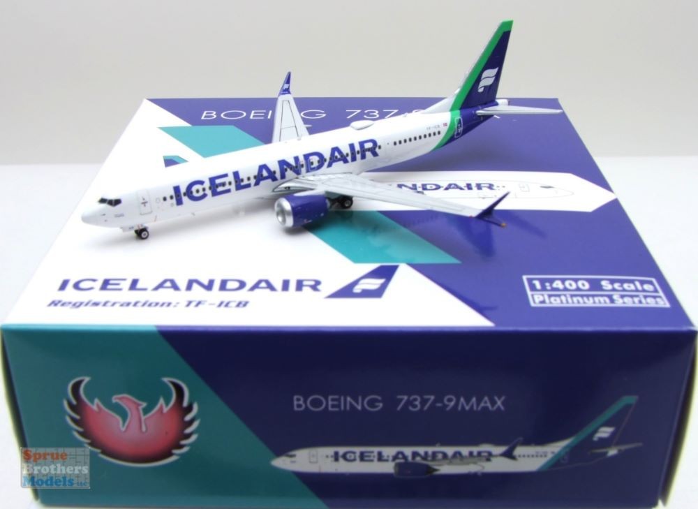 PHX11789 1:400 Phoenix Model IcelandAir B737 Max 9 Reg #TF-ICB