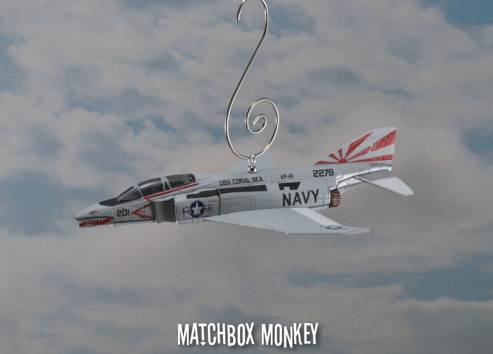 F4 Phantom US Navy Christmas Ornament Airplane Jet Top Gun Sundowners Vietnam