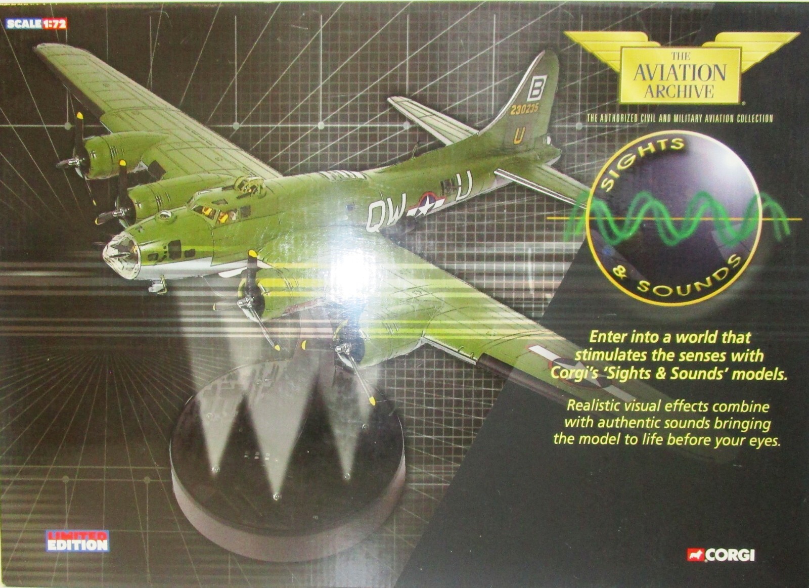 CORGI AVIATION ARCHIVE BOEING B-17F ‘THE ZOOT SUITERS’ SIGHT and SOUND AA33310