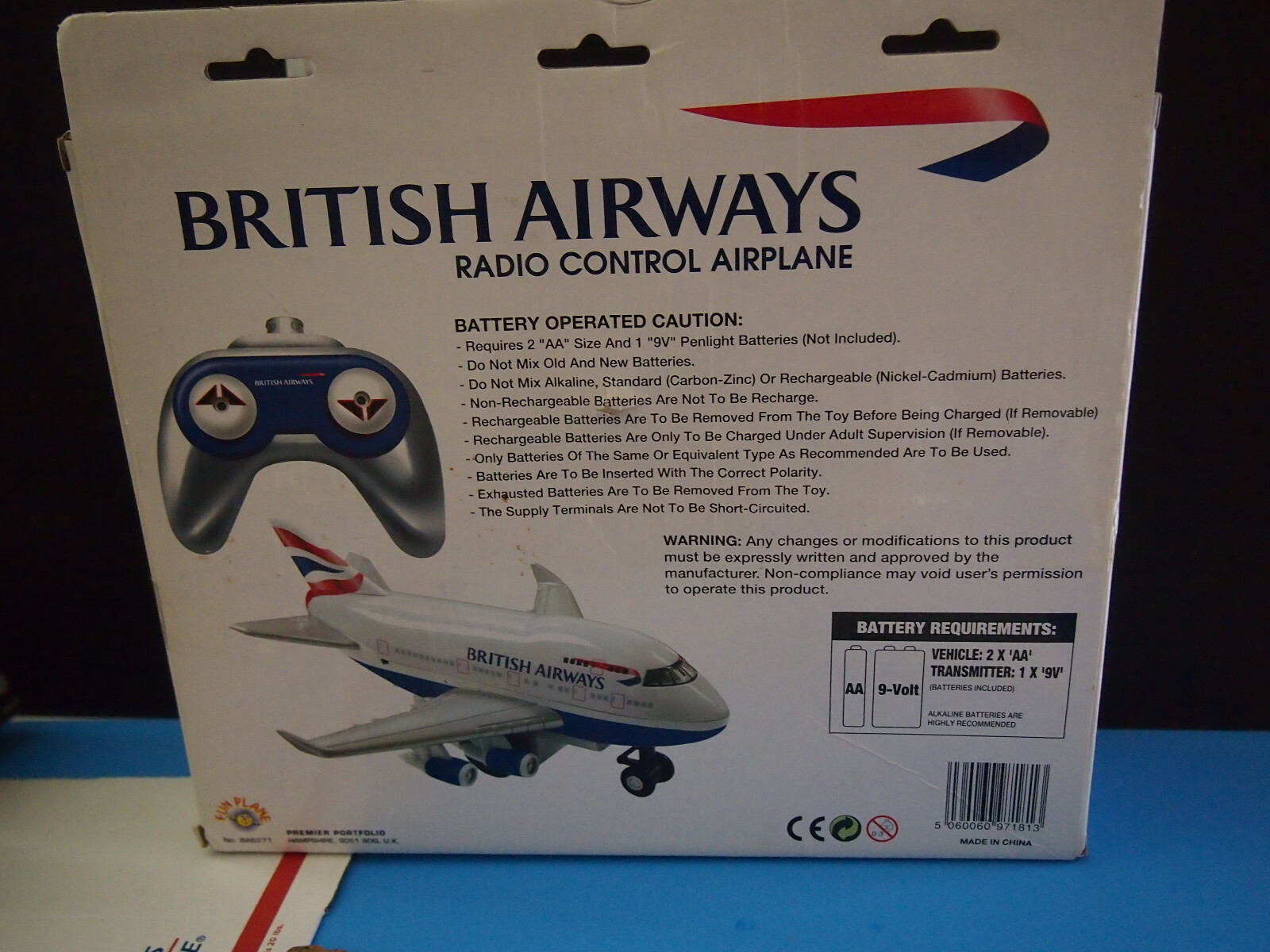 British Airways Boeing remote Airplane Plane chilrens collectible rare