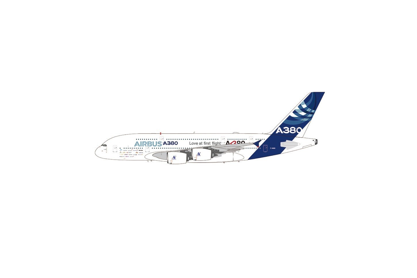 A380-861 AIRBUS INDUSTRIE DETACHABLE GEAR REG: F-WWD – AVIATION 400 AV4188 1/400