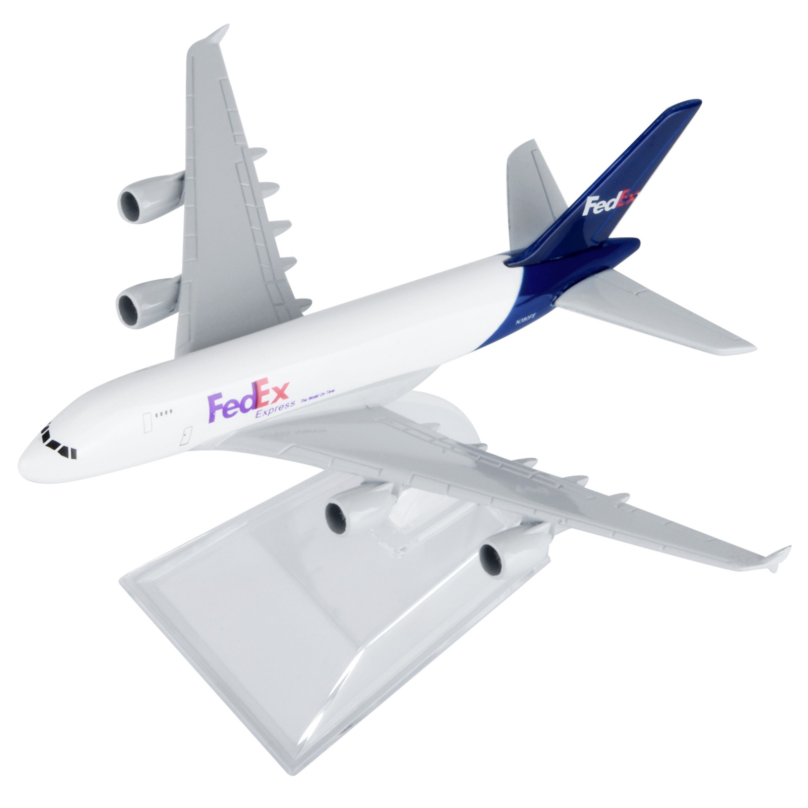 1/400 for Federal Express A380 Airplane Model Diecast Transportation Plane Scene