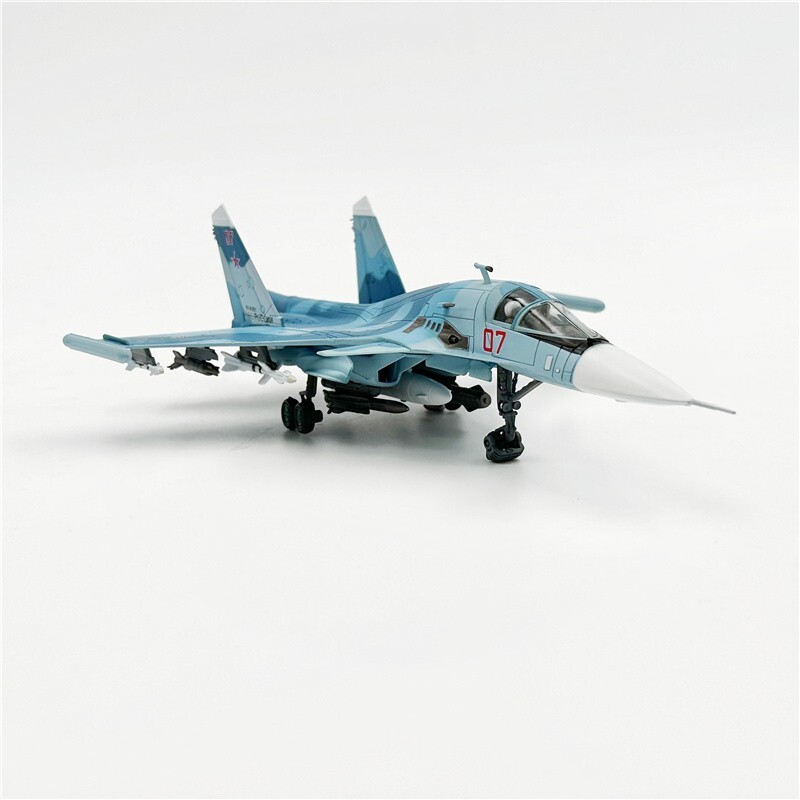 Russian air force Su-34 Fullback Fighter 1/100 Diecast Aircraft Jet Model