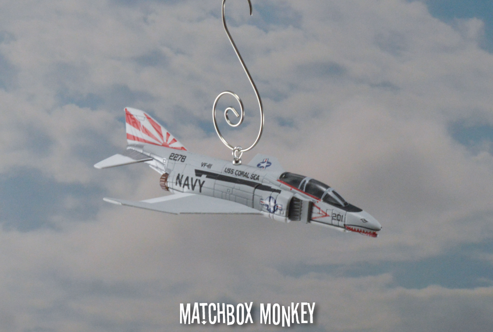 F4 Phantom US Navy Christmas Ornament Airplane Jet Top Gun Sundowners Vietnam