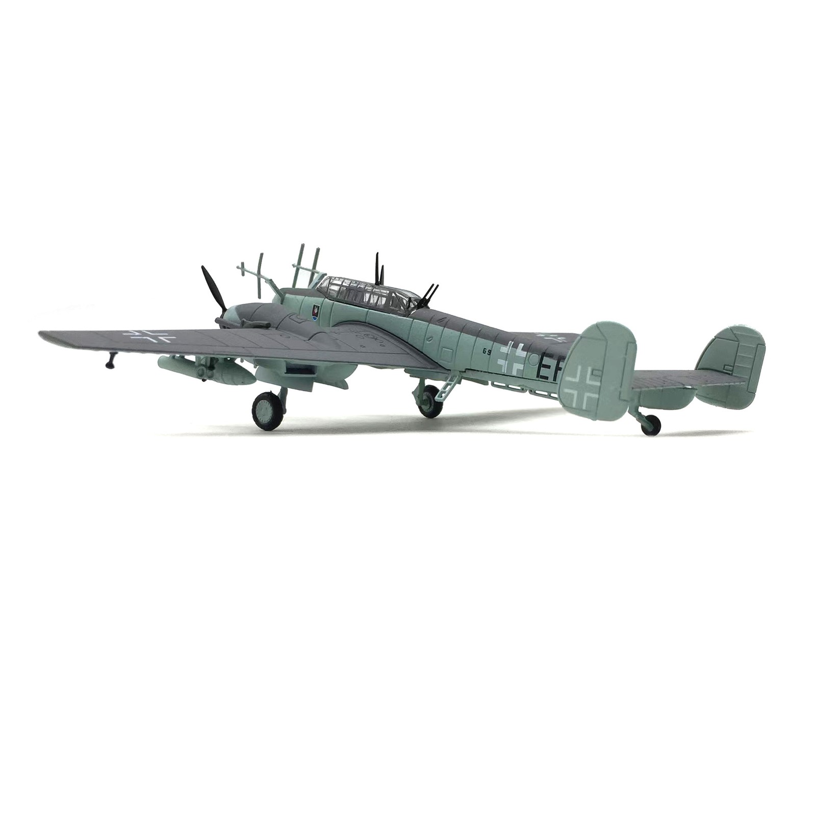 WWII German Bf-110 G-4 Night Fighter Plane Model 1:100 Alloy Military Ornaments