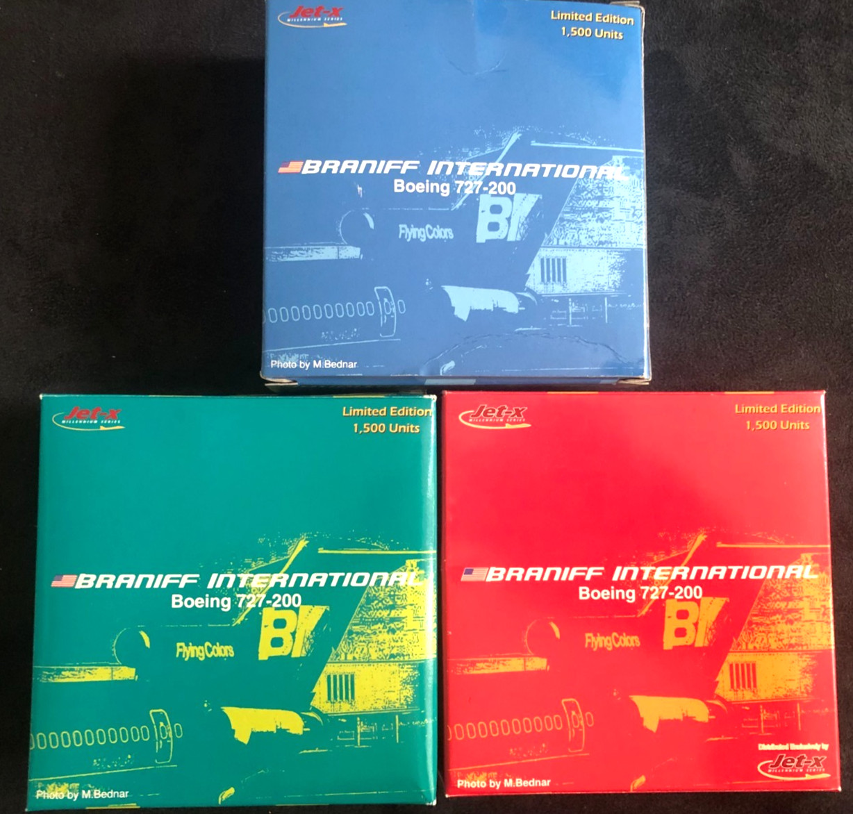 Jet-X – Braniff Int’l, Boeing 727-200 1:400, Lot of (3) JX029, JX030, JX031
