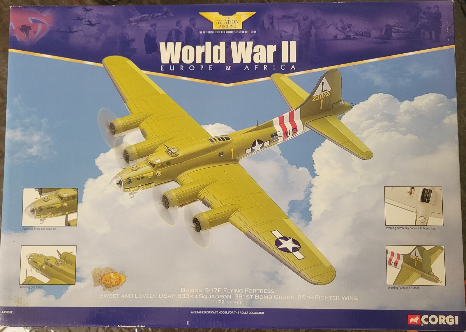 Corgi Boeing B-17F Flying Fortress Sweet & Lovely USAF AA33302 1:72