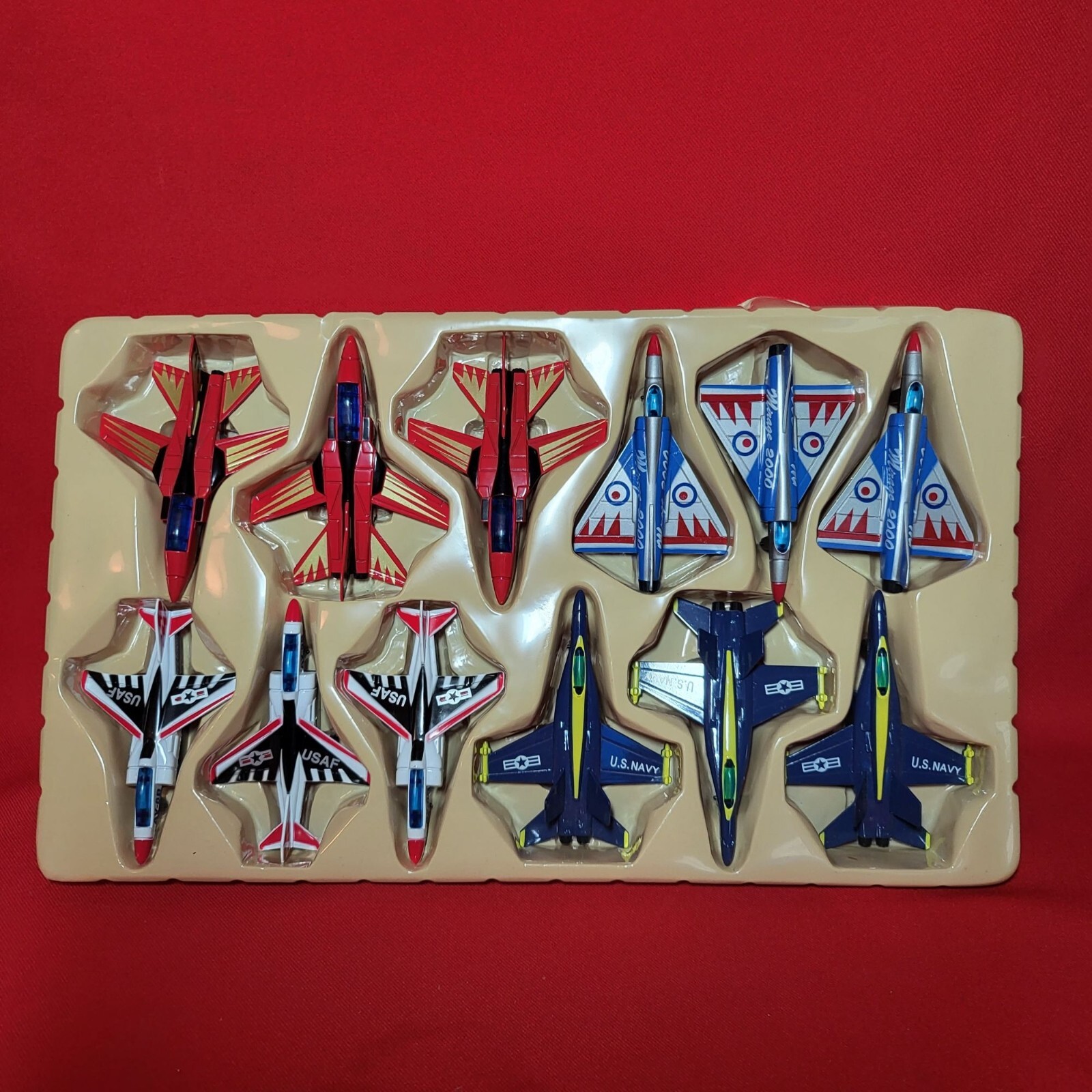 Wing Force Die Cast Metal Pull Back Action Jetplanes 12 Pcs