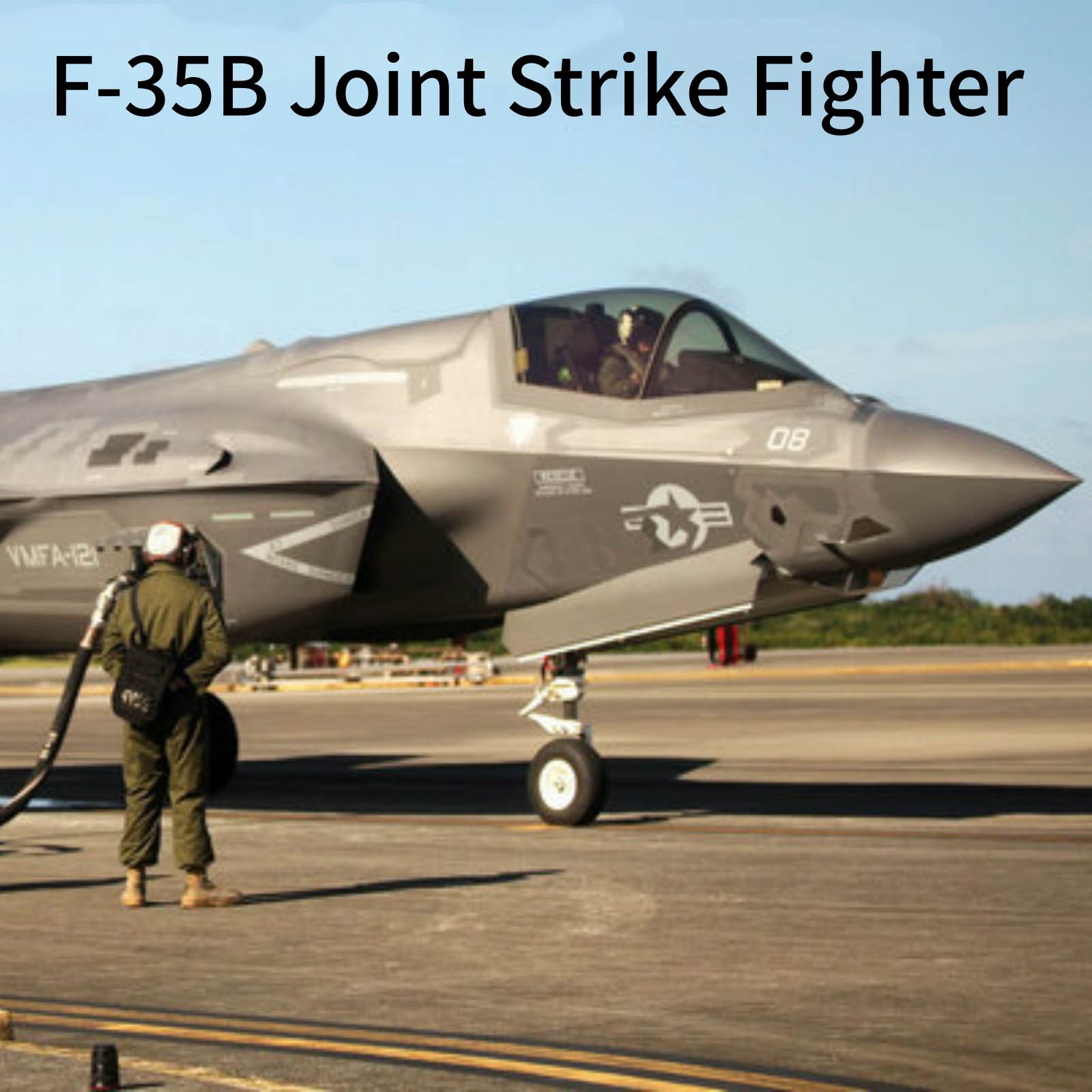 F-35B Jet Model 1:100 Scale United States Marine Corps Aircraft Replica Stand