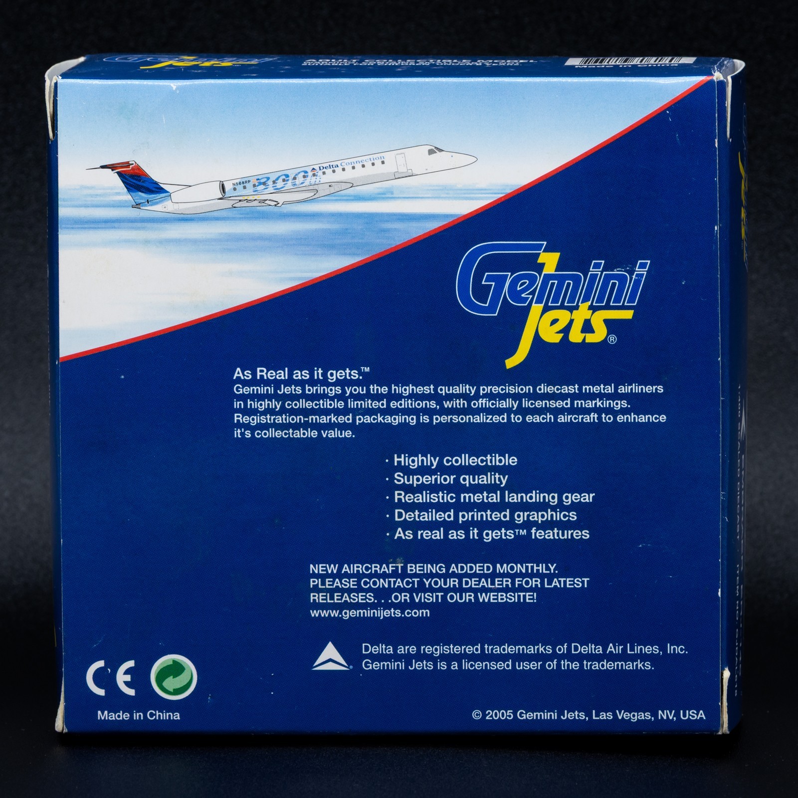 Delta Connection Embraer ERJ-145 “800th” N568RP 1:400 Gemini Jets GJDAL618 (US)