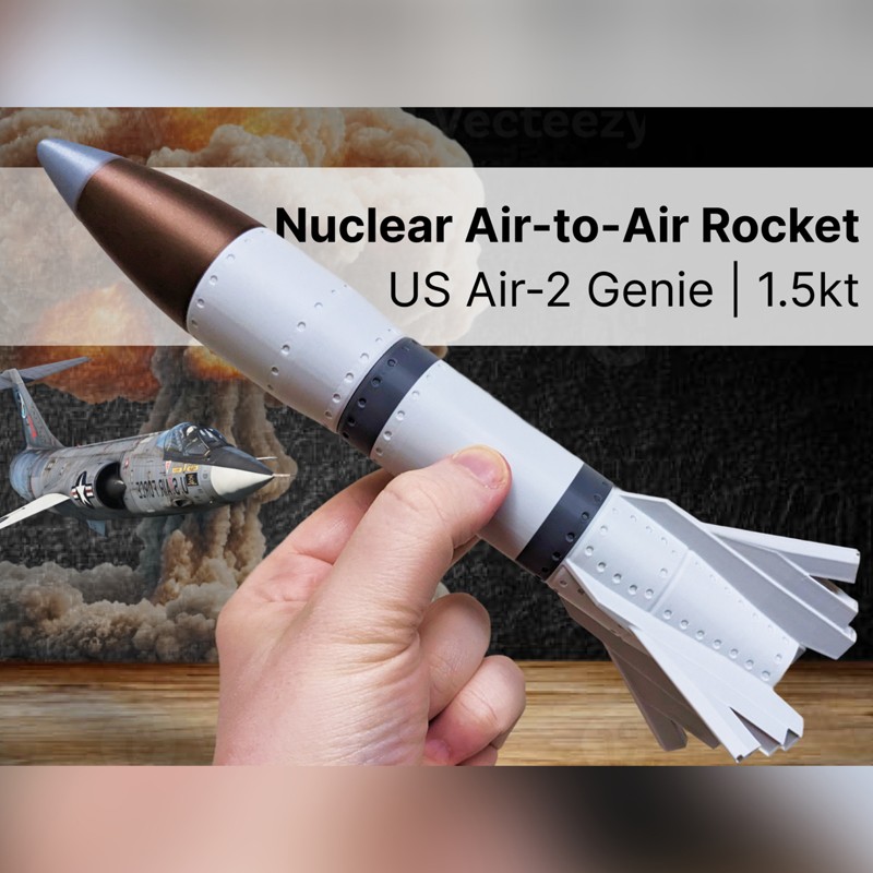 3D Printed 26cm 1:12 Military Model Cold War USA AIR-2 GENIE Rocket Collection
