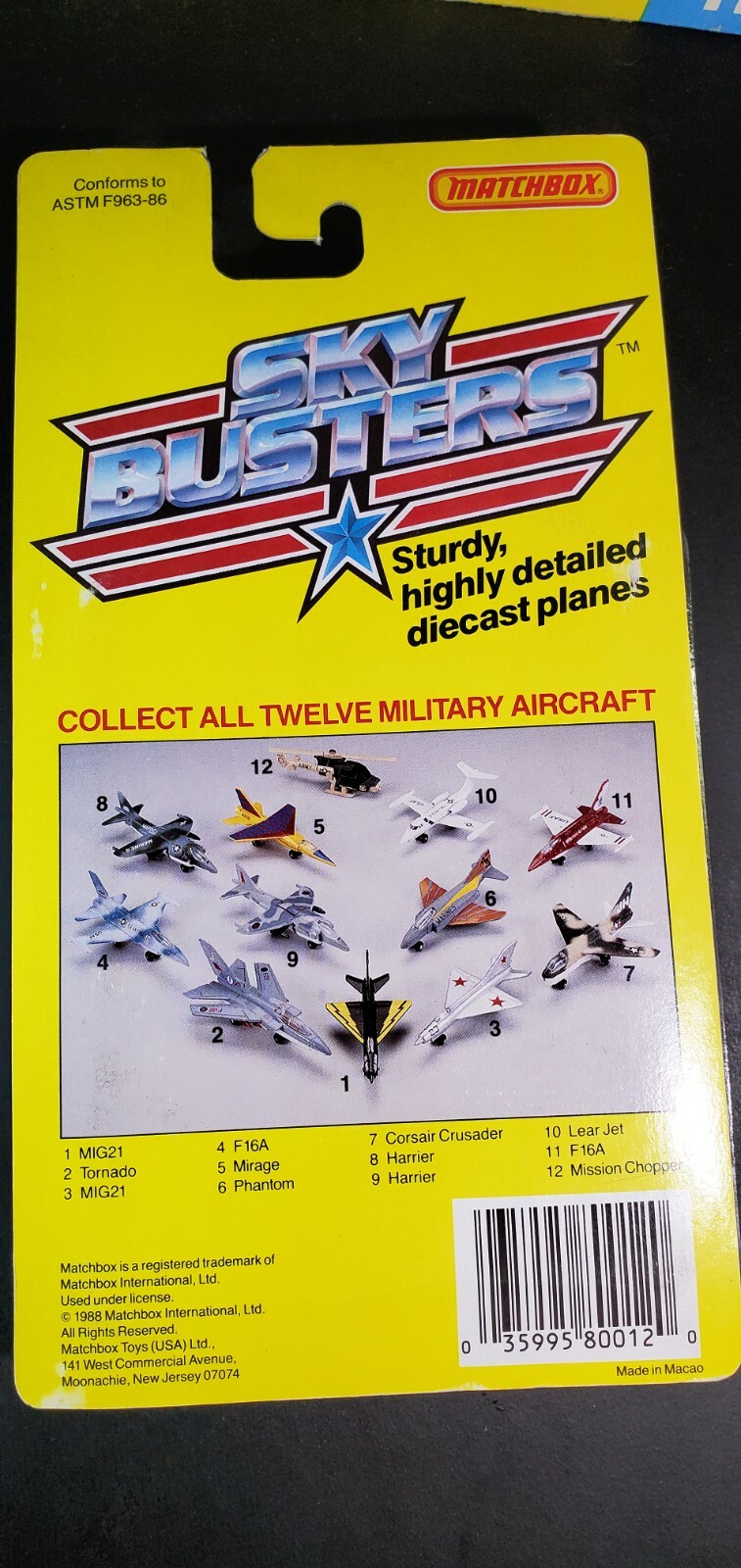1988 MATCHBOX SKYBUSTERS SB-12 MILITARY MISSION CHOPPER 1:187 5+ Boys Diecast