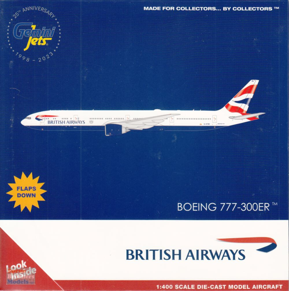 GEMGJ2118F 1:400 Gemini Jets British Airways B777-300ER Reg #G-STBH Flaps Down