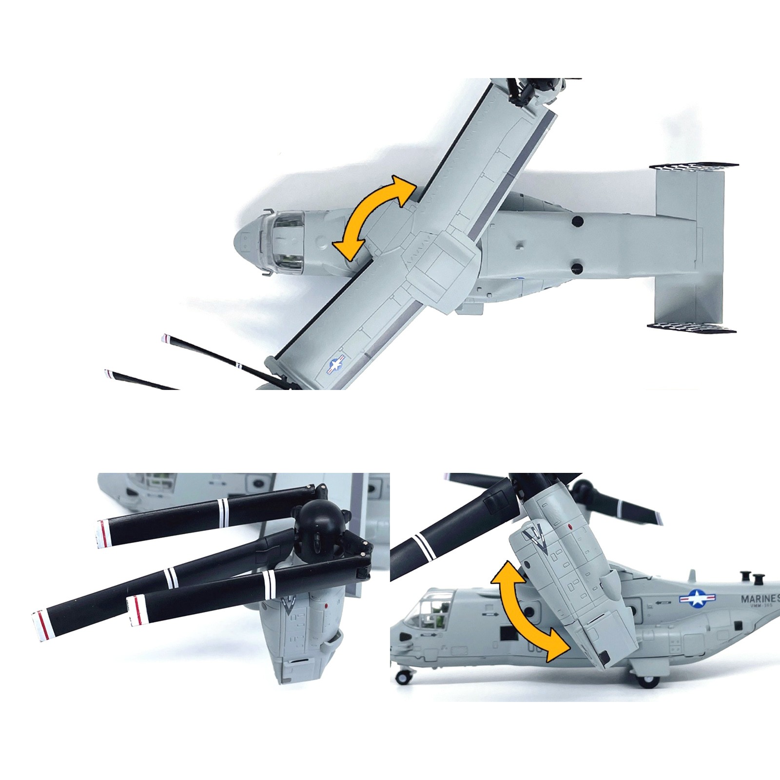 For Boeing Bell V-22 Osprey Tiltrotor Helicopter Model 1/72 Scale Alloy 24cm