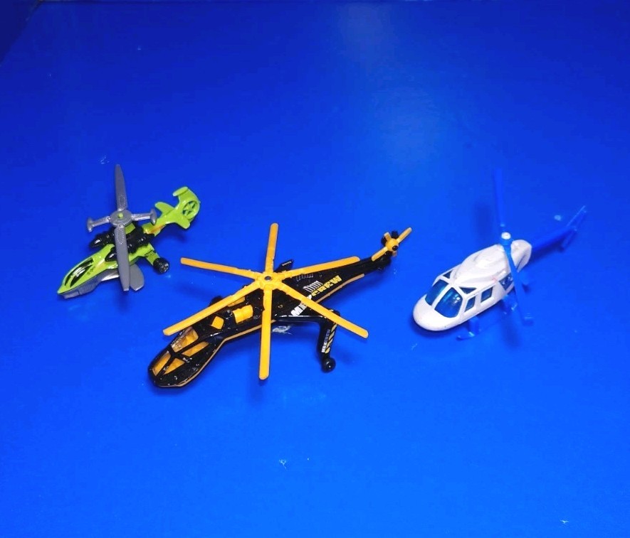 3 Diecast LOT Of Mixed Diecast Helicopters different years and sizes