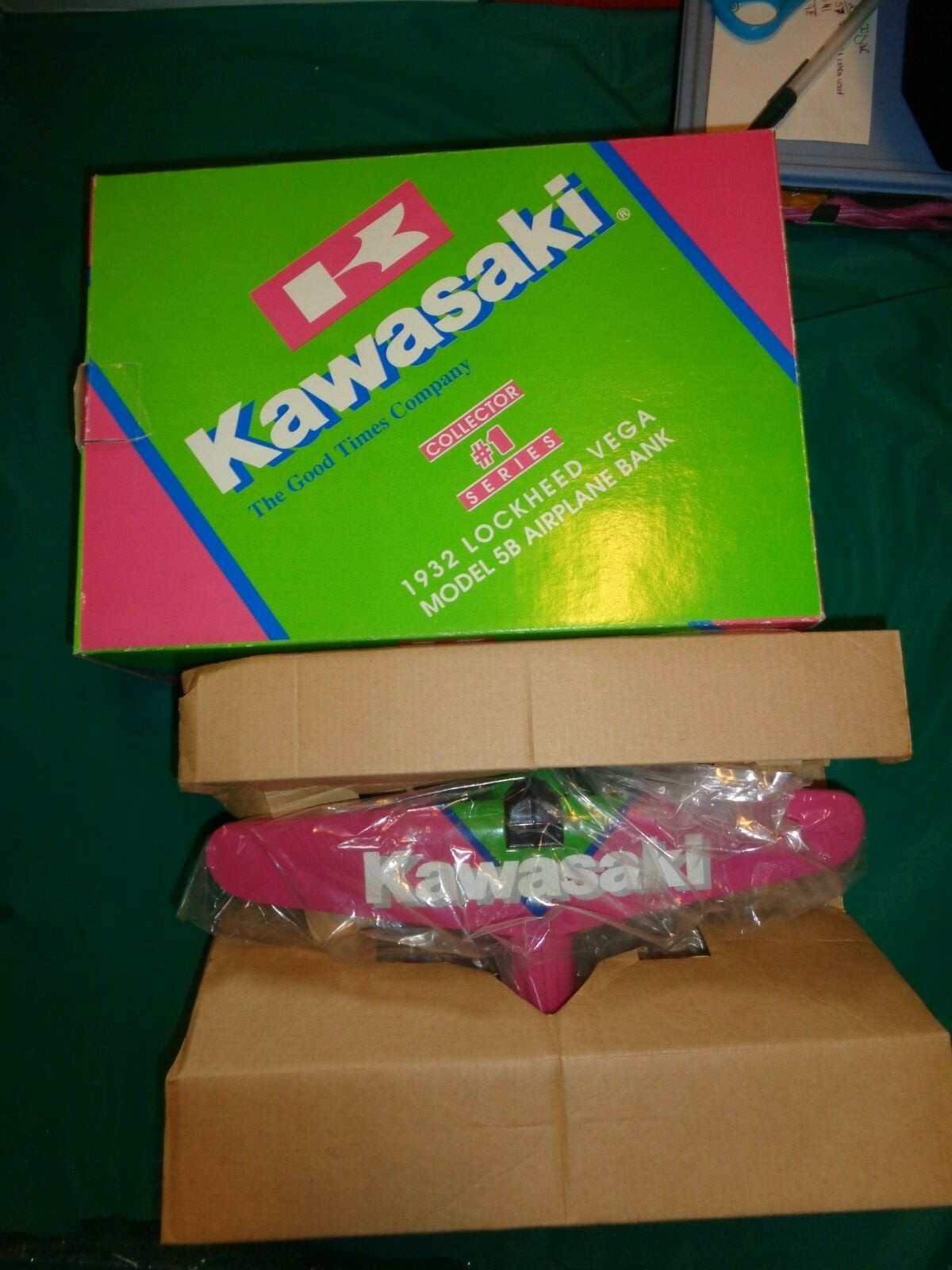 Kawasaki 1932 Lockhead Vega Model 5B Airplane Die Cast Bank Collector Series #1